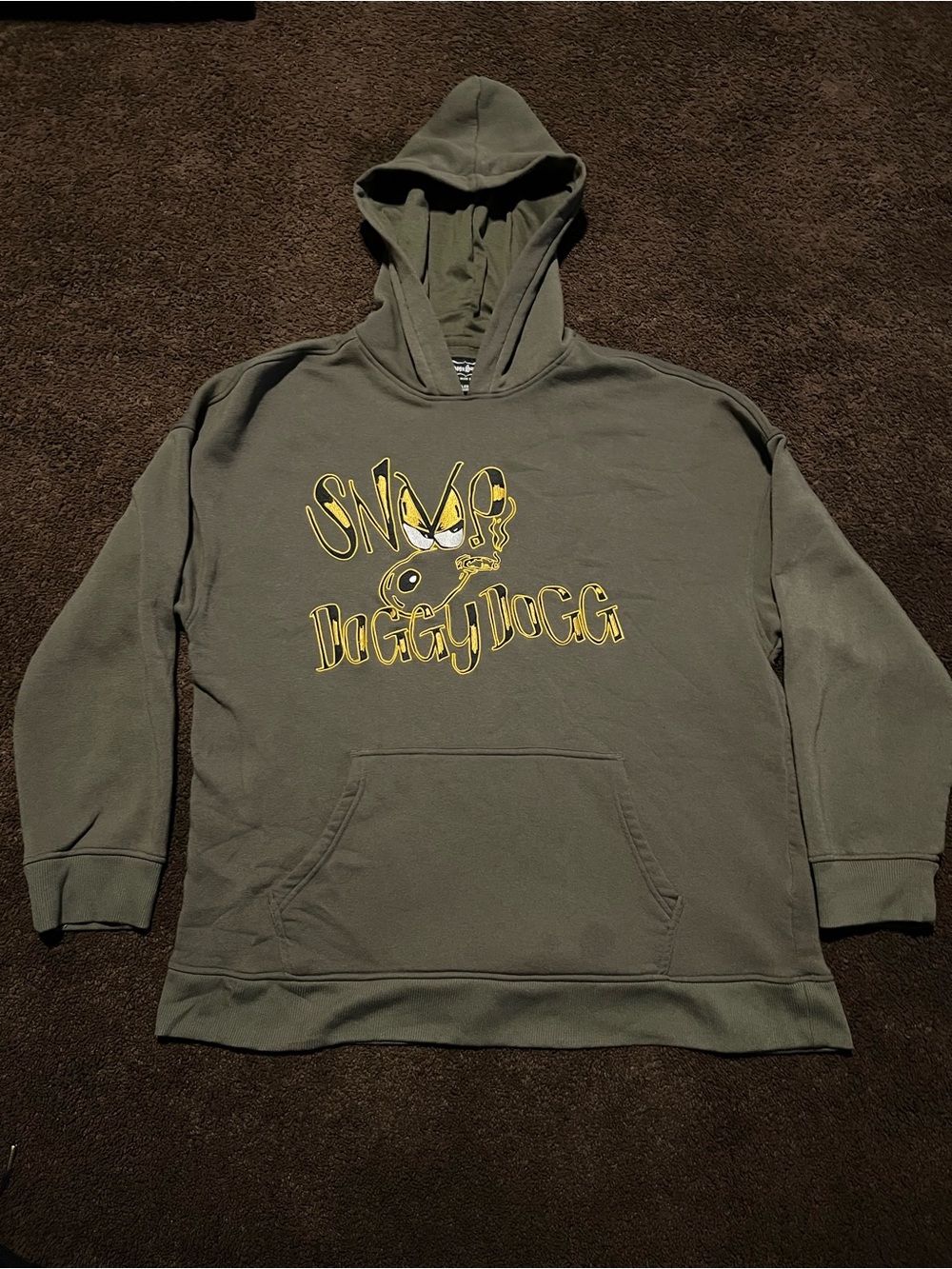 Olive Green Graphic Hoodie Cardigan - Doggy Dogg